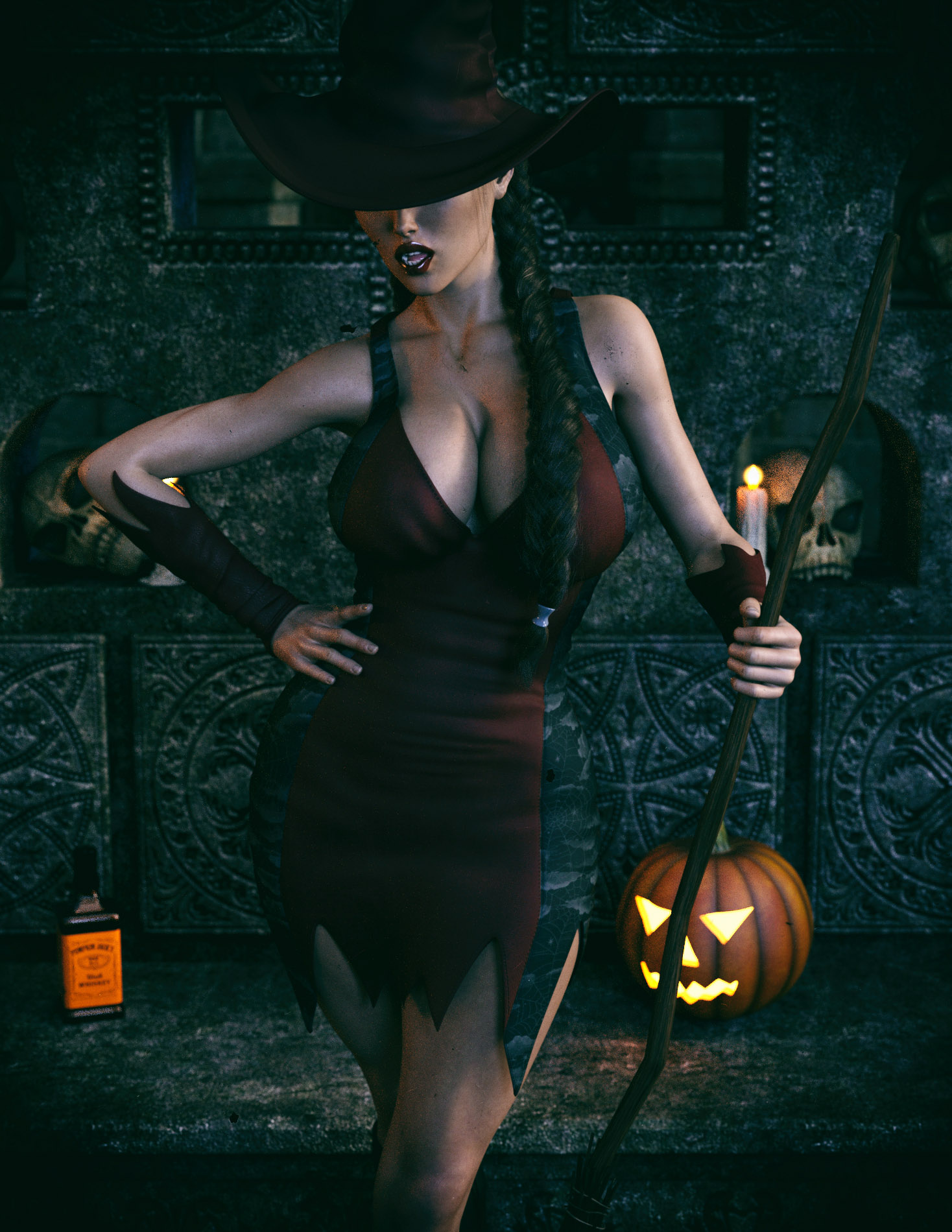 Cara Lox looks great as a sexy witch! 
